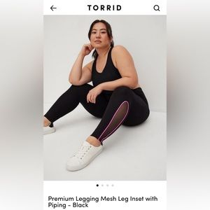 New, still in original packaging, Torrid Bkack Mesh inset leggings, 2x